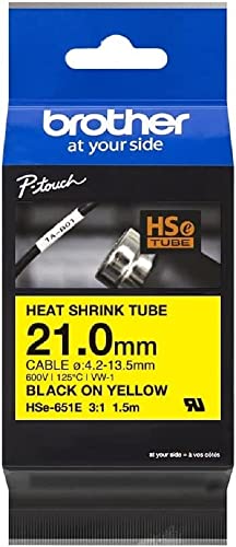 Brother Original Pro Tape HSe-651E Schrumpfschlauch – schwarz auf gelb Brother Original Pro Tape HSe-651E Schrumpfschlauch – schwarz auf gelb von Brother