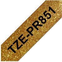 Brother P-touch Premium Schriftband, 24 mm - Schwarz auf Glitzer-Gold von Gold