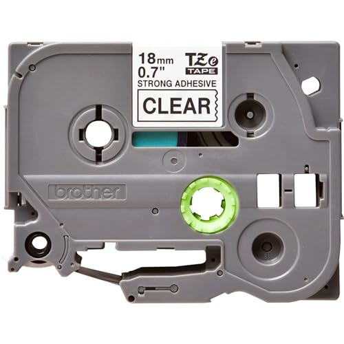Brother P-touch TZe-S141 TZe-S141, laminiertes Klebeband, 1,8 cm, Schwarz auf Transparent, extra stark, 8 m von Brother