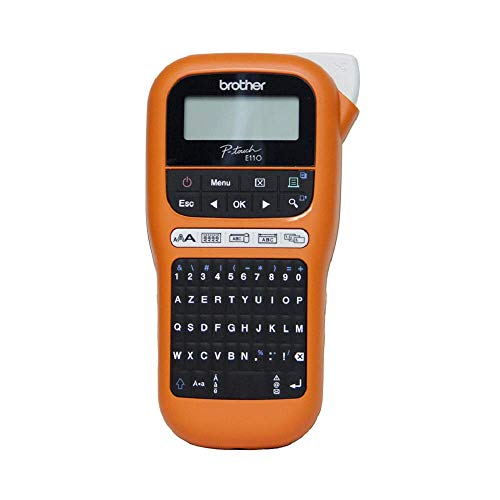 Brother PT-E110 Professioneller Etikettierer, industriell, mit 1 Tze-FX221-Band, 9 mm, Schwarz/Weiß Brother PT-E110 Professioneller Etikettierer, industriell, mit 1 Tze-FX221-Band, 9 mm, Schwarz/Weiß von Brother