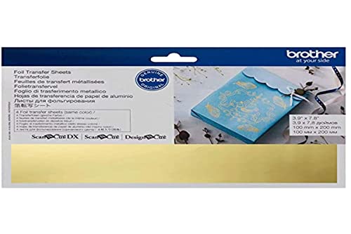 Brother Scan N Cut-Blatt-Metallic, goldfarben, 4 Stück, 10 x 20 cm, Sonstiges Material, Go Brother Scan N Cut-Blatt-Metallic, goldfarben, 4 Stück, 10 x 20 cm, Sonstiges Material, Go von Brother