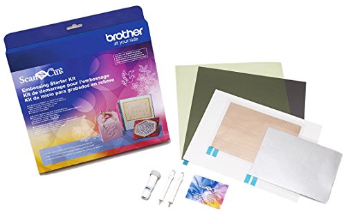 Brother ScanNCut Embossing Starter Kit CAEBSKIT1, Zubehörset mit Matte, Werkzeug, Metallbleche und 50 Prägemuster für DIY Schneidemaschine von Brother