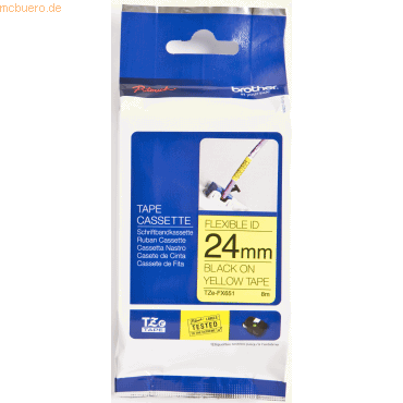 Brother Schriftband TZE-FX651 24mm schwarz/gelb Brother Schriftband TZE-FX651 24mm schwarz/gelb von Brother