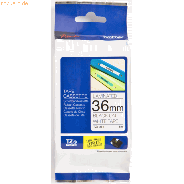 Brother Schriftband TZE261 36mm schwarz/weiß Brother Schriftband TZE261 36mm schwarz/weiß von Brother