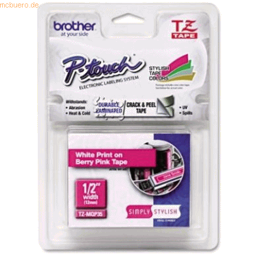 Brother Schriftband TZe-MP35 12mm weiß/pink matt von Brother