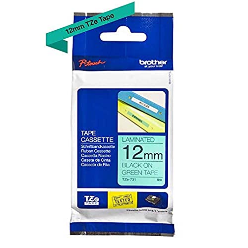 Brother Schriftband TZe TZe-731 Bandfarbe: Gruen Schriftfarbe:Schwarz 12mm 8m TZE731 Brother Schriftband TZe TZe-731 Bandfarbe: Gruen Schriftfarbe:Schwarz 12mm 8m TZE731 von Brother