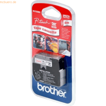 Brother Schriftbandkassette 12mm MK232BZ rot/weiß von Brother