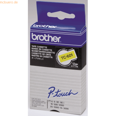 Brother Schriftbandkassette 12mm TC-601 gelb/schwarz Brother Schriftbandkassette 12mm TC-601 gelb/schwarz von Brother