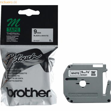Brother Schriftbandkassette 9mm MK221BZ weiß/schwarz Brother Schriftbandkassette 9mm MK221BZ weiß/schwarz von Brother