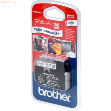 Brother Schriftbandkassette 9mm MK223BZ blau/weiß von Brother