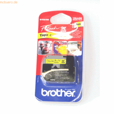 Brother Schriftbandkassette 9mm MK621BZ schwarz/gelb von Brother