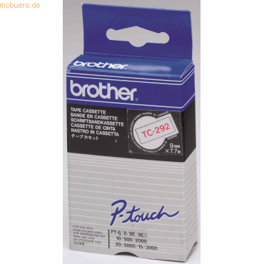Brother Schriftbandkassette 9mm TC-292 weiß/rot Brother Schriftbandkassette 9mm TC-292 weiß/rot von Brother