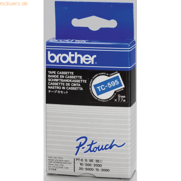 Brother Schriftbandkassette 9mm TC-595 blau/weiß von Brother