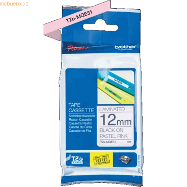 Brother Schriftbandkassette TZe-MQE31 schwarz/pastellrosa von Brother