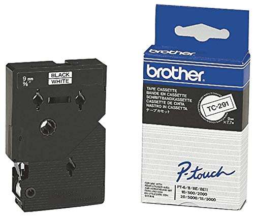 Brother TC291 Schriftbandkassette Schwarz,weiß 9 mm x 7,7 m von Brother