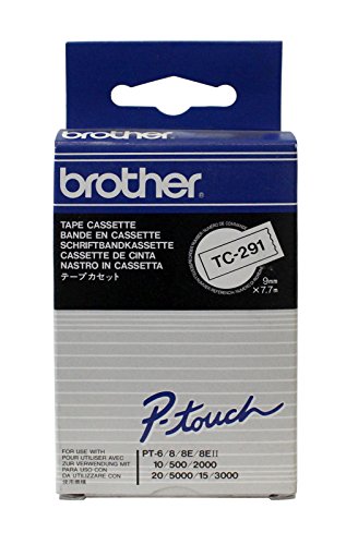 Brother TC291 Schriftbandkassette Schwarz,weiß 9 mm x 7,7 m von Brother