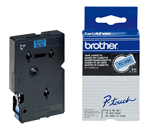 Brother TC591 Schriftbandkassette 9 mm x 7.7 m blau / schwarz laminiert für P-touch 8e 500 2000 3000 5000 Brother TC591 Schriftbandkassette 9 mm x 7.7 m blau / schwarz laminiert für P-touch 8e 500 2000 3000 5000 von Brother