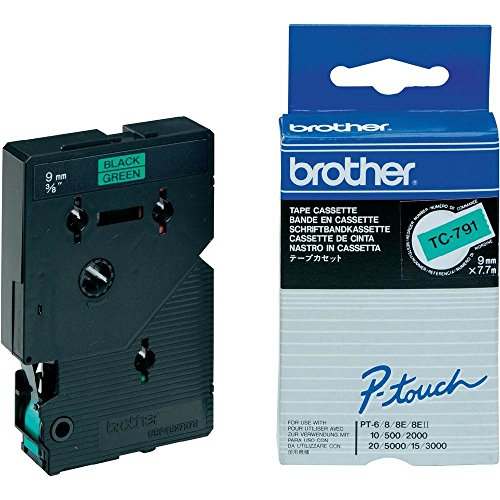 Brother TC791 Schriftbandkassetten 9mm grün/schwarz Brother TC791 Schriftbandkassetten 9mm grün/schwarz von Brother