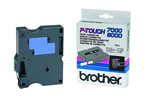 Brother TX315 Schriftbandkassette 6 mm x 15 m weiß/schwarz laminiert für P-touch 7000 8000 P-touch PC Brother TX315 Schriftbandkassette 6 mm x 15 m weiß/schwarz laminiert für P-touch 7000 8000 P-touch PC von Brother