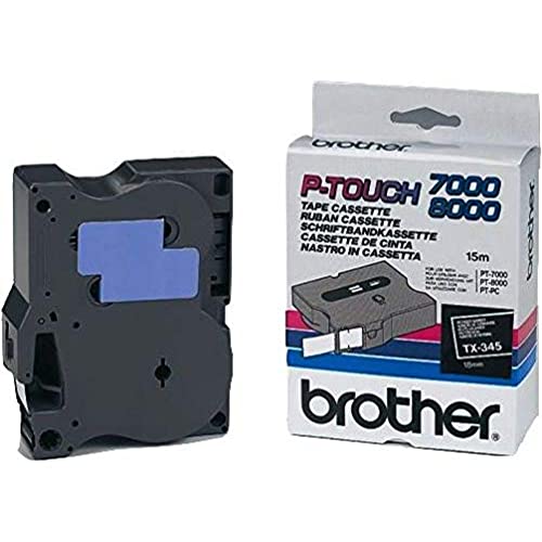 Brother TX345 Schriftbandkassette schwarz auf weiß 18mm x 15m laminiert für P-touch series von Brother