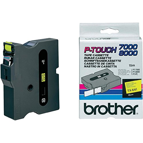 Brother TX641 Schriftbandkassetten 18mm gelb/schwarz, Klein von Brother