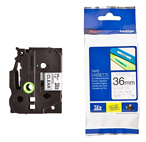 Brother TZ161 Tape 36 mm breit, 8 m farblos/schwarz Brother TZ161 Tape 36 mm breit, 8 m farblos/schwarz von Brother