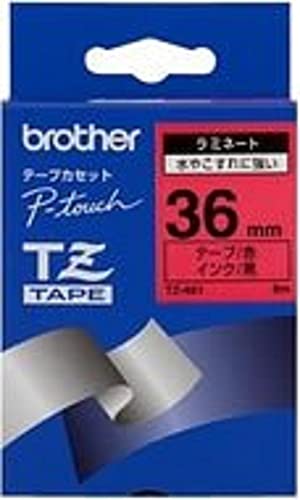 Brother TZ461 Schriftbandkassette 36mm x 8m laminiert rot/schwarz für P- touch 210E/220/300/310/340/340C/350/540/540C von Brother
