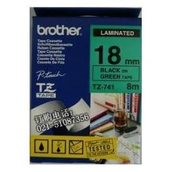 Brother TZ741 Tape 18 mm breit, 8 m grün / schwarz von Brother