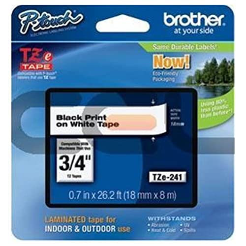 Brother TZE-241CIV Schriftband 18mm schwarz auf weiß Brother TZE-241CIV Schriftband 18mm schwarz auf weiß von Brother