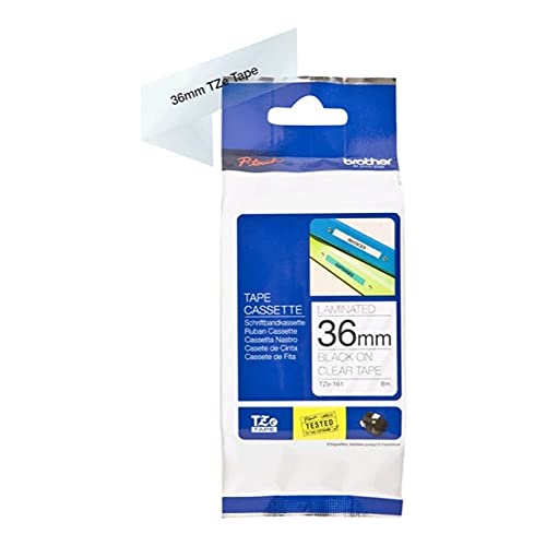 Brother Original P-touch Schriftband TZe-161 36 mm, schwarz auf transparent (für Brother P-touch P3600,- 9600, -9700PC, -9800PCN) Brother Original P-touch Schriftband TZe-161 36 mm, schwarz auf transparent (für Brother P-touch P3600,- 9600, -9700PC, -9800PCN) von Brother