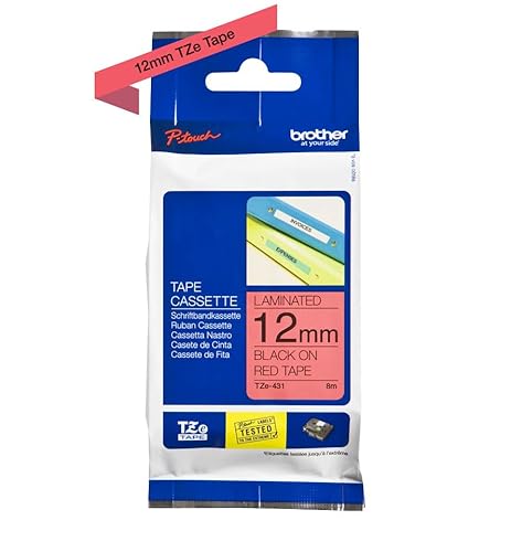 Brother TZE431 P-Touch Schriftband schwarz auf rot ½ "/12 mm Brother TZE431 P-Touch Schriftband schwarz auf rot ½ "/12 mm von Brother