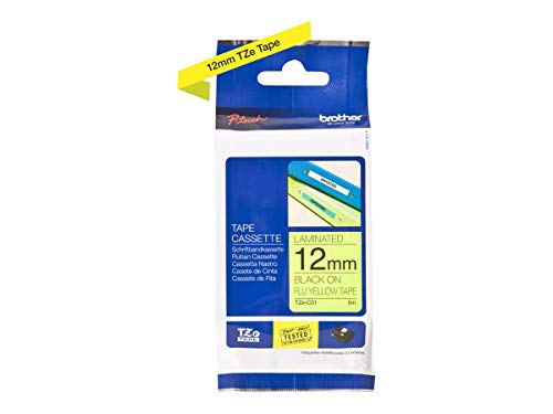 Brother TZEC31 Original P-touch Schriftband TZe-C31 12 mm,schwarzaufsignalgelb(u.a.fürBrotherP-touchPT-H100LB/R,-H105,-E100/VP,-D200/BW/VP,-D210/VP) von Brother