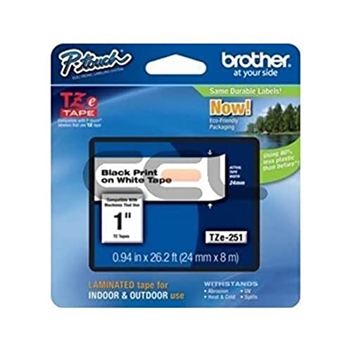 Brother TZe-251 Schriftband weiß/schwarz 24mm (TZE251CIV) von Brother