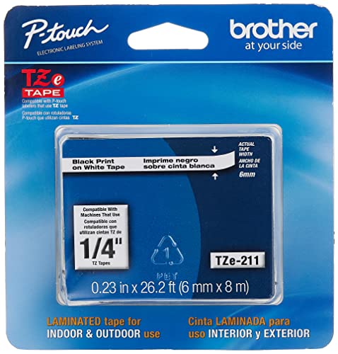 Brother Tape Black on White 6mm, TZE-211 von Brother