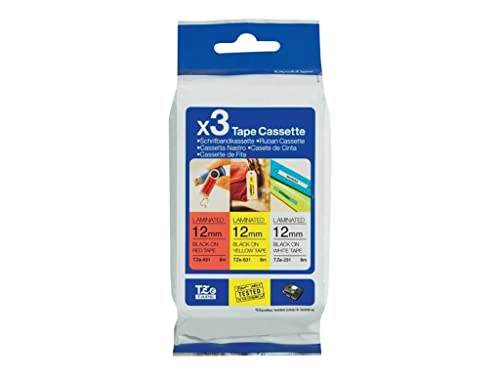 BrotherTZ-Tape Schriftbandkassette Multipack, 8m/12mm, laminiert BrotherTZ-Tape Schriftbandkassette Multipack, 8m/12mm, laminiert von Brother