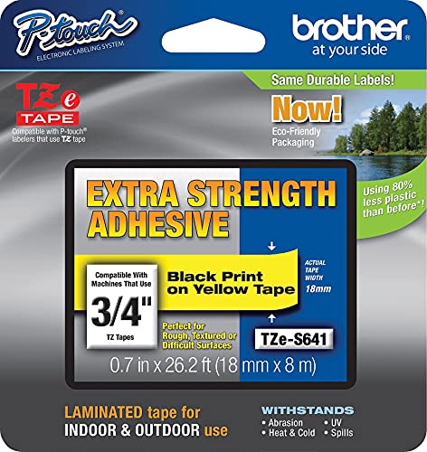 BROTHER Schriftbandkassette Brother 18mm gelb/schwarz TZe-S641 BROTHER Schriftbandkassette Brother 18mm gelb/schwarz TZe-S641 von Brother