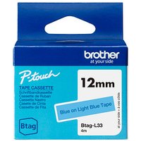 brother Schriftband Btag BTAGL33, 12 mm blau auf blau von Brother