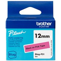brother Schriftband Btag BTAGP31, 12 mm schwarz auf pink brother Schriftband Btag BTAGP31, 12 mm schwarz auf pink von Brother