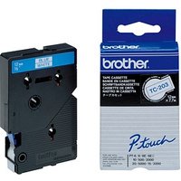 brother Schriftband TC-203 TC203, 12 mm blau auf weiß von Brother