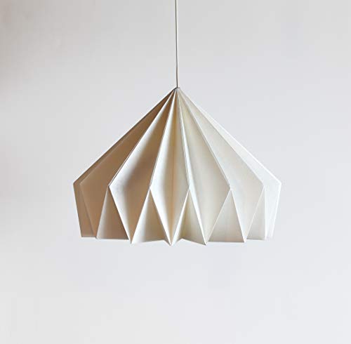Brownfolds Papier Origami Lampenschirm; Vanille Glück Dual Pack |Weiß|(LxBxH) 30 cm x 30 cm x 23cm von Brownfolds