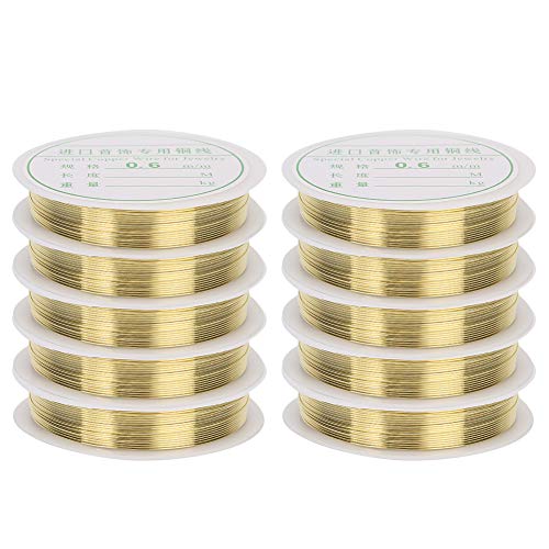 0,6 Mm Gold Kupfer Flexibler Draht, 10pcs 3,56 M Crafting Draht für DIY -Armband -Halsketten -Schmuckherstellung, Perlen und Verpackung, die für Schmucklinien Ausgelegt (0,6 mm 0,6 Mm Gold Kupfer Flexibler Draht, 10pcs 3,56 M Crafting Draht für DIY -Armband -Halsketten -Schmuckherstellung, Perlen und Verpackung, die für Schmucklinien Ausgelegt (0,6 mm von Brrnoo