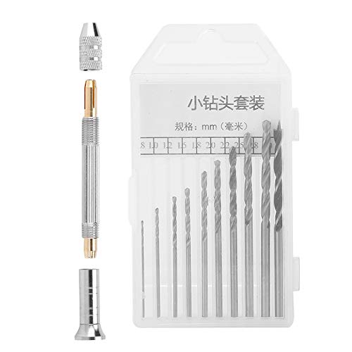 10 Mini -Handbohrer -Set, Mini Mikro Handbohrer Tragbarer DIY Stahlholzbohrer Set Bohrmikro Schmuckstiche Werkzeuge von Brrnoo