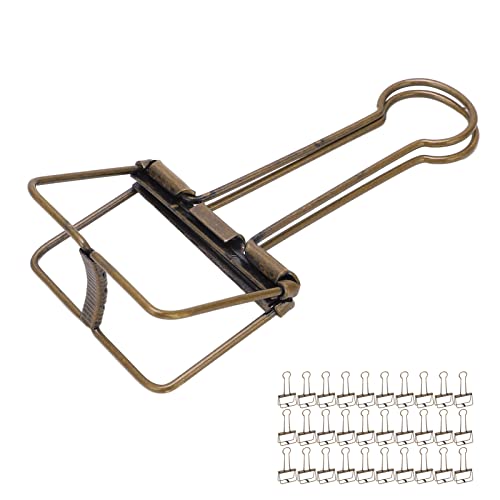 30 Stück Drahtbinderklammern, 5,1 Cm, Ausgehöhlt, Starkes C, Ausgehöhlte Büroklammer, Mehrzweck-Metalldrahtklammer-Set für Büro, Schule (antike Bronze) von Brrnoo