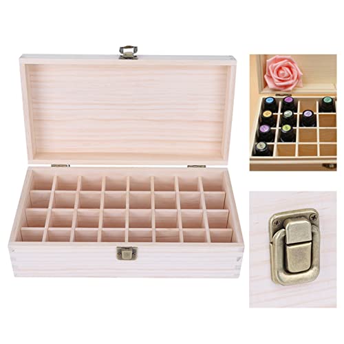 32 Löcher Tragbar Holz Aromatherapie Geschenk Box Ätherische Öle Flaschen Box, Ätherisches Öl Box aus Holz Aufbewahrungsbox Organisator für Ätherische Öle und Duftöle von Brrnoo