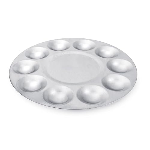 Aluminium-Palette Zum Mischen von Aquarell- und Ölfarben mit 10 Fächern, Ideal für Künstler, Profis, Studenten, Zum Halten, Mischen, Trennen von Teilen, Leicht zu Waschen, Aluminium-Palette Zum Mischen von Aquarell- und Ölfarben mit 10 Fächern, Ideal für Künstler, Profis, Studenten, Zum Halten, Mischen, Trennen von Teilen, Leicht zu Waschen, von Brrnoo