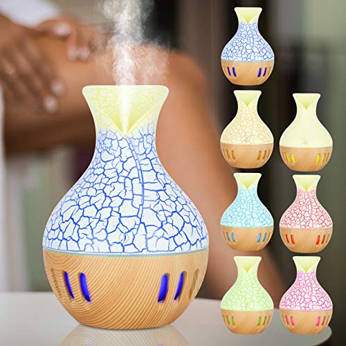 Aroma Diffuser für Ätherisches Öle, 130 ml Cool Mist Raumbefeuchter Ultraschall Luftbefeuchter Duftöl Duftlampe Äromatherapie Öle Diffusor für Heim Yoga, Büro, SPA von Brrnoo