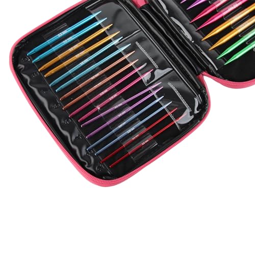 Austauschbarer Kreisförmiger Set -Nadeln Aluminium -Strickring, Langlebiger Leichtes Gewicht mit PU -Tasche für -Handwerk, Essentielle Pullover und Schals Austauschbarer Kreisförmiger Set -Nadeln Aluminium -Strickring, Langlebiger Leichtes Gewicht mit PU -Tasche für -Handwerk, Essentielle Pullover und Schals von Brrnoo