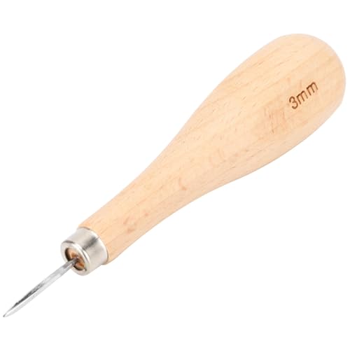 Awl, Awl -Tool mit Hoher Härte Elm Griff Scratch für Lederstanzen (3 mm) von Brrnoo