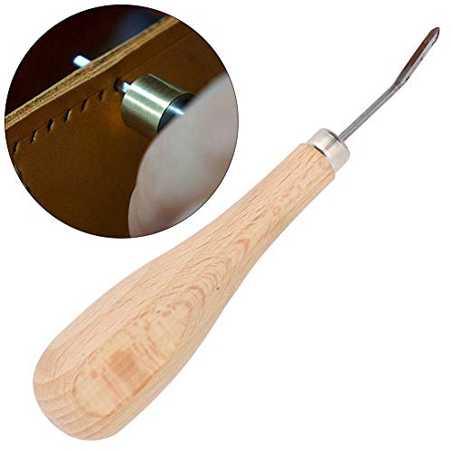 Awl, Awl -Tool mit Hoher Härte Elm Griff Scratch für Lederstanzen (Gebogener Kopf) von Brrnoo