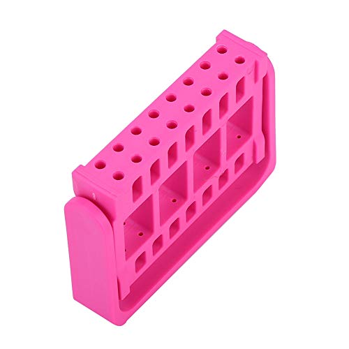 BRRNOO 16-Loch-Maniküre-Bohrerhalter, Behälter, Vitrine, Aufbewahrungsbox für Nagelschleifköpfe, Mehr Stauraum, Abnehmbares Design, Geeignet für den Professionellen Salon- und (Rosenrot) von Brrnoo
